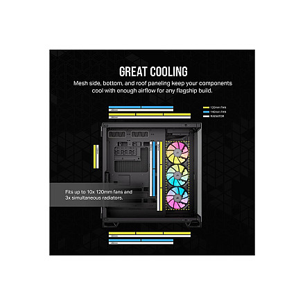 Corsair Dual Chamber PC Case | iCUE LINK 6500X RGB | Black | Mid Tower | Power supply included No | ATX - 13