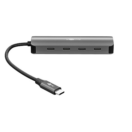 Goobay 76565 Slim 4-portowy koncentrator USB, USB-C™ auf USB-C™, 10 Gbit/s, сірий - 3
