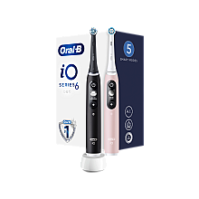 Електрична szczoteczka для зубів Oral-B iO6 DuoPack, чорний + рожевий