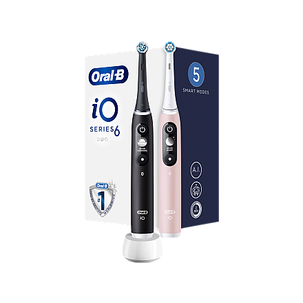 Електрична szczoteczka для зубів Oral-B iO6 DuoPack, чорний + рожевий - 1