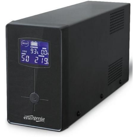 EnerGenie | UPS z USB i wyświetlaczem LCD, Czarny | 850 VA | 220 V - 3