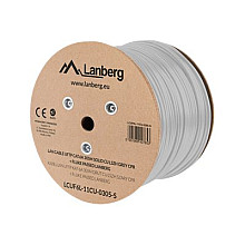 Lanberg Кабель LAN CAT.6A UFTP 305M Solid CU LSZH сірий CPR + Fluke Passed | LCUF6L-11CU-0305-S