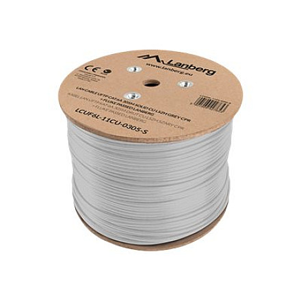 Lanberg Кабель LAN CAT.6A UFTP 305M Solid CU LSZH сірий CPR + Fluke Passed | LCUF6L-11CU-0305-S - 2