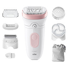 Епілятор Braun Silk-épil 7 7-060 бездротовий, вологий і сухий, 40 хвилин роботи, рожево-білий, ідеальний для делікатного видалення волосся