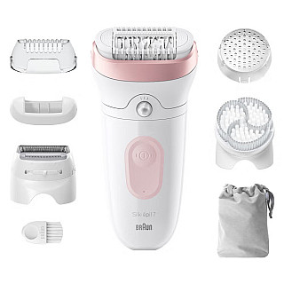Епілятор Braun Silk-épil 7 7-060 бездротовий, вологий і сухий, 40 хвилин роботи, рожево-білий, ідеальний для делікатного видалення волосся