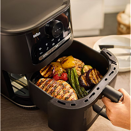 Фритюрниця повітряна Braun MultiFry 5 HF5073, потужність 2000 W, об'єм 6 л, колір чорний, 20 програм, легка в чищенні, автоматичне вимкнення - 5