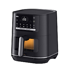 Фритюрниця повітряна Braun MultiFry 5 HF5073, потужність 2000 W, об'єм 6 л, колір чорний, 20 програм, легка в чищенні, автоматичне вимкнення