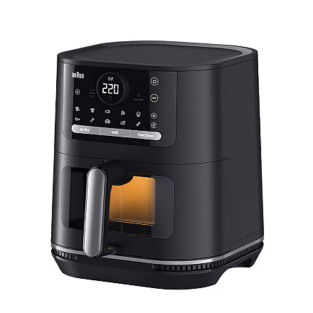 Фритюрниця повітряна Braun MultiFry 5 HF5073, потужність 2000 W, об'єм 6 л, колір чорний, 20 програм, легка в чищенні, автоматичне вимкнення - 1