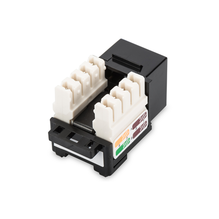 Digitus | Class D CAT 5e Keystone Jack | DN-93501 | Unshielded RJ45 to LSA | Black | Cable installation via LSA strips, color coded according to EIA/TIA 568 A & B; Moduł keystone Cat 5e obsługuje - 2