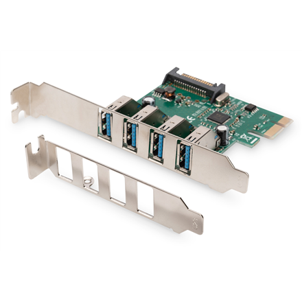 Digitus | Адаптер USB | USB | USB 2.0 | SuperSpeed USB 3.0 | PCI Express 2.0 x1 - 1
