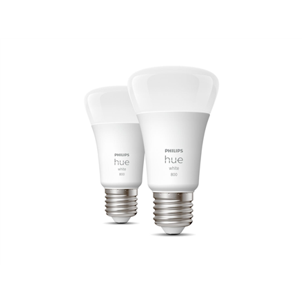 Philips Hue W 9W A60 E27 opakowanie 2 sztuki Philips Hue | Hue W 9W A60 E27, opakowanie 2 sztuki | E27 | 9 W | Ciepła biel 2700K | Bluetooth i Zigbee - 3