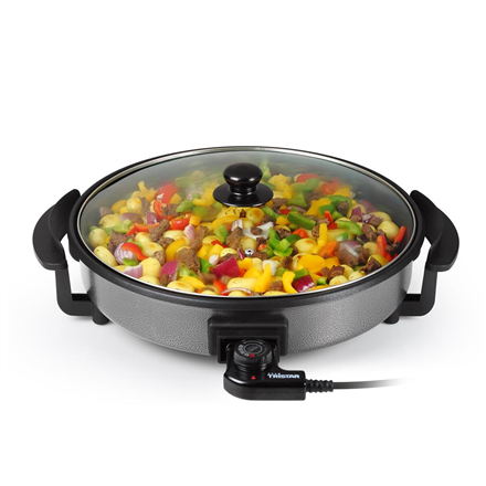Tristar | PZ-2964 | Wielofunkcyjna patelnia grillowa | Grill | Średnica 40 cm | 1500 W | Pokrywa w zestawie | Stały uchwyt | Czarny | Średnica cm - 1