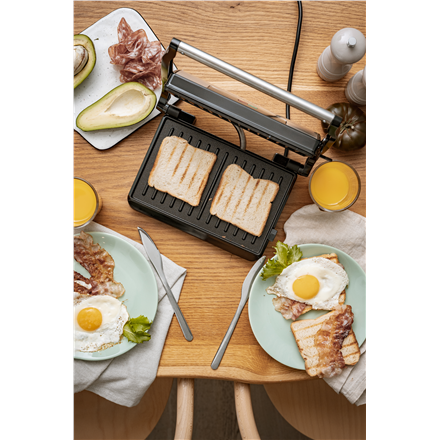 Grill електричний Adler AD 3052 настільний ze stali nierdzewnej 1200 W з антипригарнийmi платаmi та regulowanym nachyleniem talerza - 4