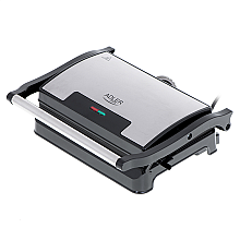 Grill електричний Adler AD 3052 настільний ze stali nierdzewnej 1200 W з антипригарнийmi платаmi та regulowanym nachyleniem talerza