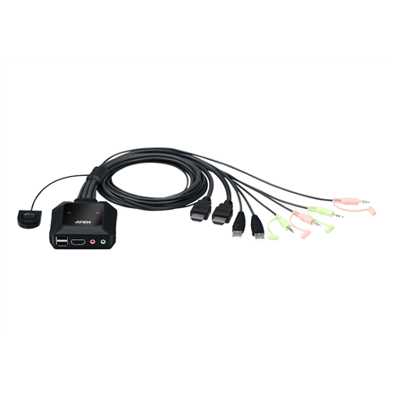Aten | 2-portowy przełącznik KVM USB 4K HDMI ze zdalnym przełącznikiem portów | CS22H-AT | Miesiące gwarancji - 1
