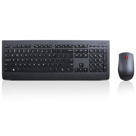 Lenovo | Professional | Professional Wireless Keyboard and Mouse Combo - US English with Euro symbol | Keyboard and Mouse Set | Wireless | Mouse included | US | Black | US English | Numeric keypad | W - 3