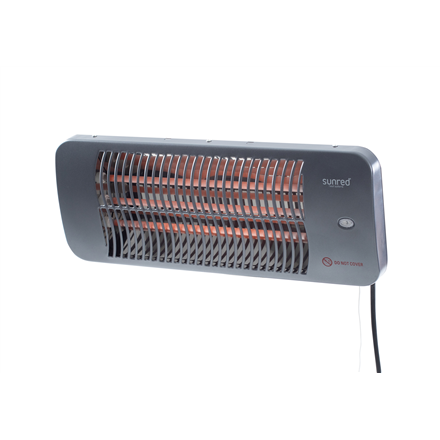 SUNRED | Grzejnik | LUG-2000W, Lugo Quartz Wall | Podczerwień | 2000 W | Liczba poziomów mocy | Odpowiedni do pomieszczeń do m² | Szary | IP24 - 2
