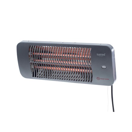 SUNRED | Grzejnik | LUG-2000W, Lugo Quartz Wall | Podczerwień | 2000 W | Liczba poziomów mocy | Odpowiedni do pomieszczeń do m² | Szary | IP24 - 8