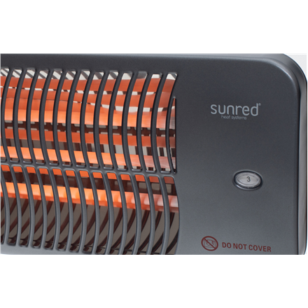 SUNRED | Grzejnik | LUG-2000W, Lugo Quartz Wall | Podczerwień | 2000 W | Liczba poziomów mocy | Odpowiedni do pomieszczeń do m² | Szary | IP24 - 4