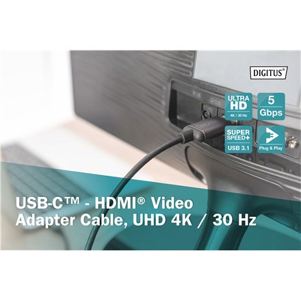 Кабель адаптерa wideo Digitus 19-pinowy HDMI typu A чоловічий - 8