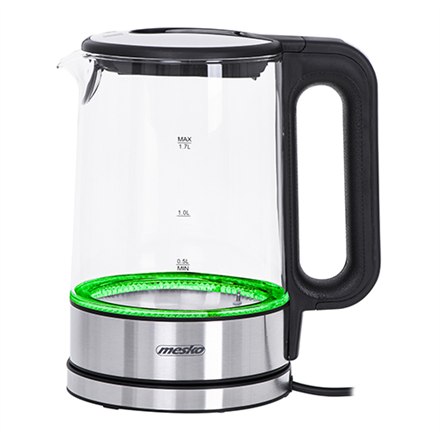 Mesko | Czajnik | MS 1301b | Elektryczny | 1850 W | 1,7 L | Szkło/stal nierdzewna | Podstawa obrotowa 360° | Czarny - 8
