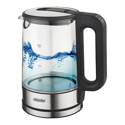 Mesko | Czajnik | MS 1301b | Elektryczny | 1850 W | 1,7 L | Szkło/stal nierdzewna | Podstawa obrotowa 360° | Czarny - 1