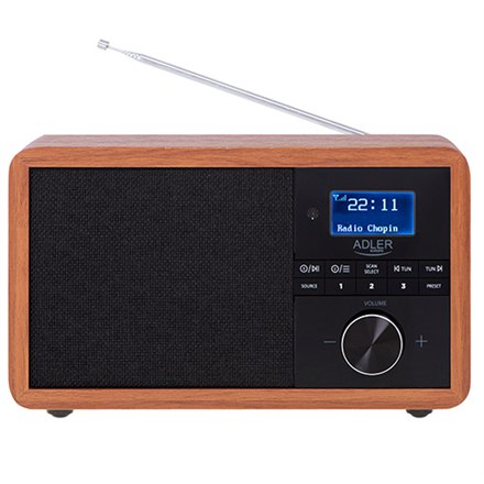 Adler | AD 1184 | Radio DAB+ Bluetooth | Czarny/brązowy | Funkcja alarmu - 7