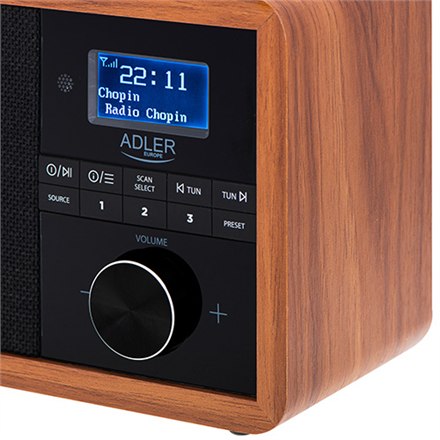 Adler | AD 1184 | Radio DAB+ Bluetooth | Czarny/brązowy | Funkcja alarmu - 10