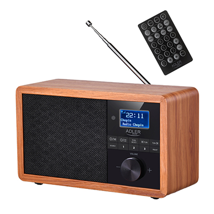 Adler | AD 1184 | Radio DAB+ Bluetooth | Czarny/brązowy | Funkcja alarmu - 1