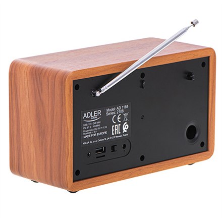 Adler | AD 1184 | Radio DAB+ Bluetooth | Czarny/brązowy | Funkcja alarmu - 9