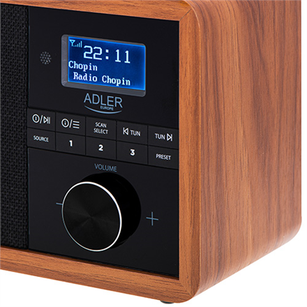 Adler | AD 1184 | Radio DAB+ Bluetooth | Czarny/brązowy | Funkcja alarmu - 5