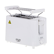 Adler | AD 3223 | Toster | Moc 750 W | Liczba gniazd 2 | Materiał obudowy Plastik | Biały