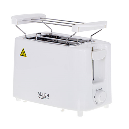 Adler | AD 3223 | Toster | Moc 750 W | Liczba gniazd 2 | Materiał obudowy Plastik | Biały - 1
