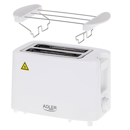 Adler | AD 3223 | Toster | Moc 750 W | Liczba gniazd 2 | Materiał obudowy Plastik | Biały - 2