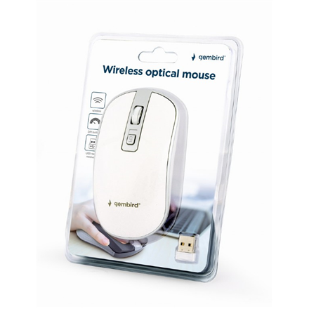Gembird | Bezпровідна mysz optyczna | MUSW-4B-05 | Миша optyczna | USB | білий - 2