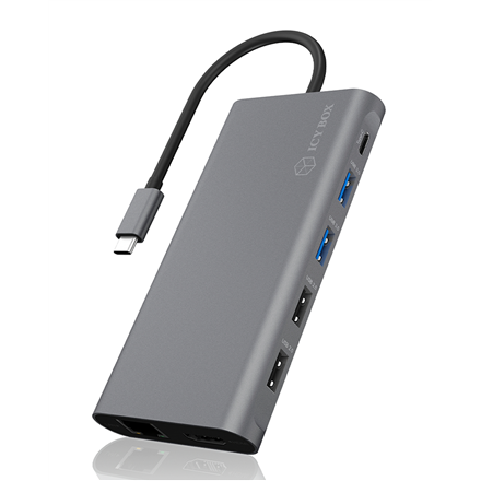 Raidsonic | Stacja dokująca 12-w-1 USB Type-C z PD 100W | BOX IB-DK4050-CPD | Stacja dokująca | Porty Ethernet LAN (RJ-45) 1 | Porty VGA (D-Sub) w ilości | Porty DisplayPorts w ilości | Porty USB 3.0 - 1