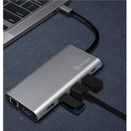Raidsonic | Stacja dokująca 12-w-1 USB Type-C z PD 100W | BOX IB-DK4050-CPD | Stacja dokująca | Porty Ethernet LAN (RJ-45) 1 | Porty VGA (D-Sub) w ilości | Porty DisplayPorts w ilości | Porty USB 3.0 - 4
