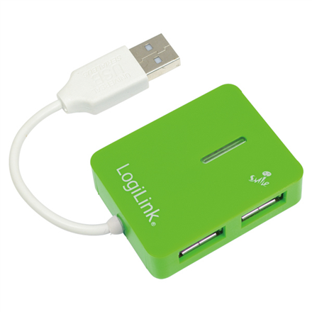 4-portowy koncentrator Logilink | USB 2.0, Smile, зелений - 2