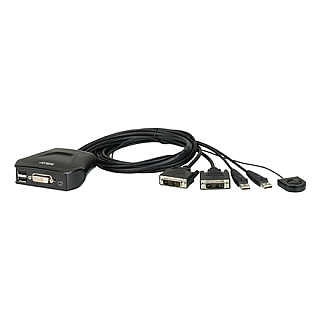 Aten 2-portowy przełącznik KVM USB DVI ze zdalnym wyborem portów Aten | Zdalny wybór portów | 2-portowy przełącznik KVM USB DVI ze zdalnym wyborem portów