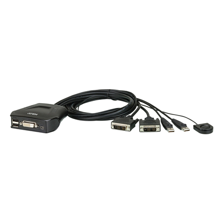 Aten 2-portowy przełącznik KVM USB DVI ze zdalnym wyborem portów Aten | Zdalny wybór portów | 2-portowy przełącznik KVM USB DVI ze zdalnym wyborem portów - 1