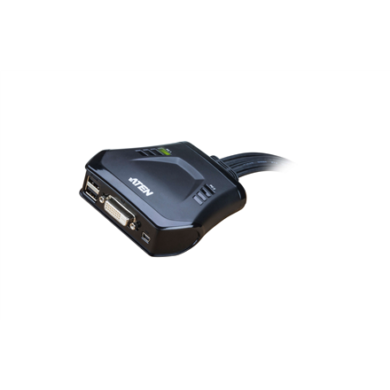 Aten 2-portowy przełącznik KVM USB DVI ze zdalnym wyborem portów Aten | Zdalny wybór portów | 2-portowy przełącznik KVM USB DVI ze zdalnym wyborem portów - 2