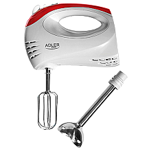 Mikser Ручний Adler AD 4212 o Mocy 300 W з 5 Швидкостіami + Tryb Turbo - білий