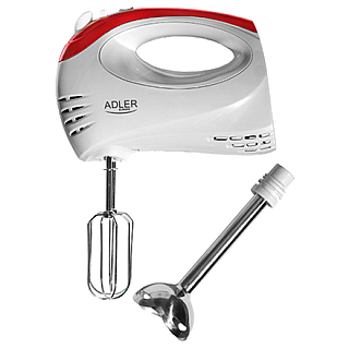 Mikser Ручний Adler AD 4212 o Mocy 300 W з 5 Швидкостіami + Tryb Turbo - білий