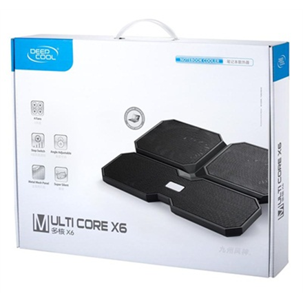 Deepcool | Multicore x6 | Notebook cooler up to 15.6" | Black | 380X295X24mm mm | 900g g - 6