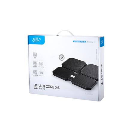 Deepcool | Multicore x6 | Notebook cooler up to 15.6" | Black | 380X295X24mm mm | 900g g - 5