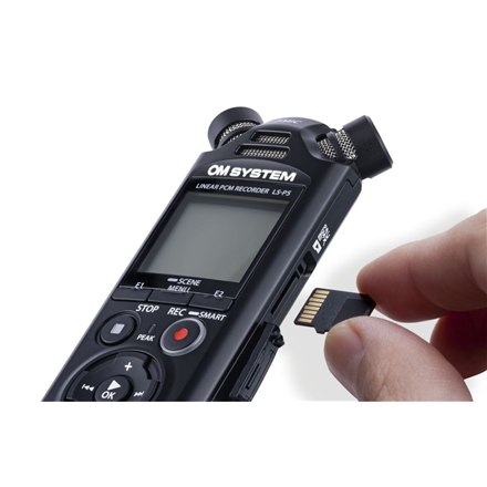 Olympus | Linear PCM Recorder | LS-P5 | Black | Microphone connection | MP3 playback | Rechargeable | FLAC / PCM (WAV) / MP3 | 59 Hrs 35 min | Stereo - 4
