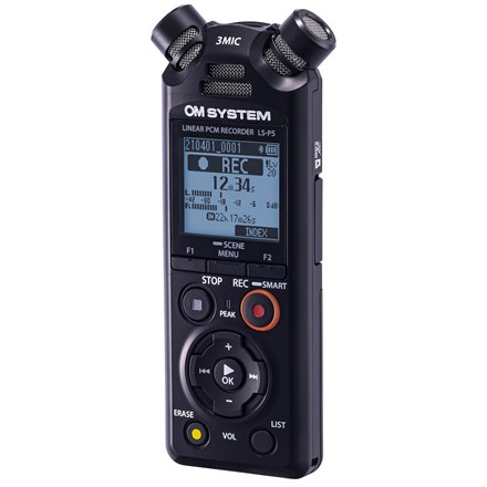 Olympus | Linear PCM Recorder | LS-P5 | Black | Microphone connection | MP3 playback | Rechargeable | FLAC / PCM (WAV) / MP3 | 59 Hrs 35 min | Stereo - 3