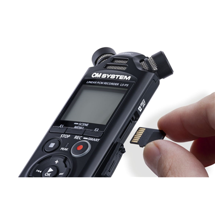 Olympus | Linear PCM Recorder | LS-P5 | Black | Microphone connection | MP3 playback | Rechargeable | FLAC / PCM (WAV) / MP3 | 59 Hrs 35 min | Stereo - 2