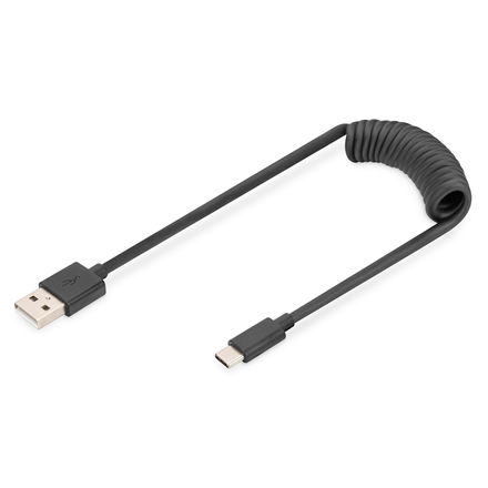 Digitus | Kabel USB-C | Męski | 24-pinowy USB-C | Męski | Czarny | 4-pinowy USB Typ A | 1 m - 1
