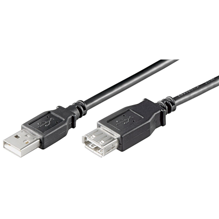 Goobay | Przedłużacz USB | Żeńskie | 4-pinowe USB typu A | Męskie | Czarne | 4-pinowe USB typu A | 3 m - 1